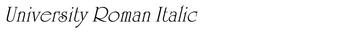 University Roman Italic